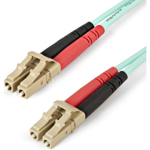 2M OM4 FIBER OPTIC CABLE LC/LC FIBER MULTIMODE PATCH CABLE - AQUA