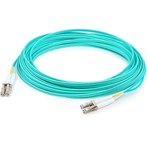 25M LOMM OM4 FIBER OPTIC MALE LC/LC 50/125 DUPLEX AQUA CABLE