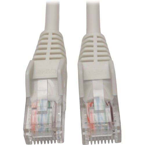 6FT CAT5 CAT5E PATCH CABLE SNAGLESS MOLDED UTP WHITE RJ45 M/M