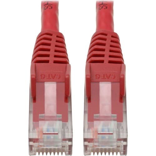 6IN CAT6 RED UTP SNAGLESS MOLDED M/M RJ45 GIGABIT PATCH CABLE