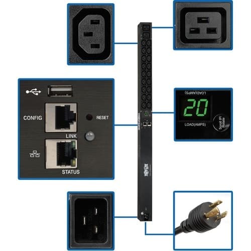 PDU MONITORED 208/230V 20A 18 C13 2 C19 C20/L620P LX INTERFACE
