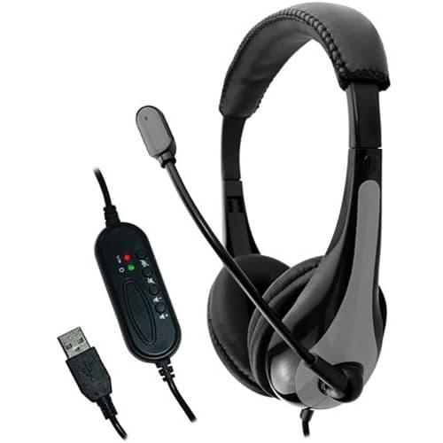 AVID AE-39 USB HEADSET WITH MIC  INLINE CONTROLS GRAY