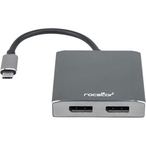 USB-C TO DUAL DISPLAYPORT 4K60H MULTI-MONITOR ADAPTER ALUMINUM