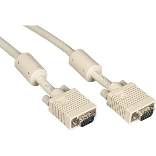 5FT VGA VIDEO CABLE WITH FERRIT E CORE BEIGE MALE/MALE