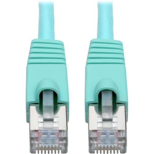 35FT CAT6A PATCH CABLE SNAGLESS SHIELDED STP 10G POE AQUA M/M