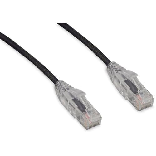 15FT CAT6 BLACK SLIM 28AWG CLEAR SNAGLESS BOOT PATCH CORD
