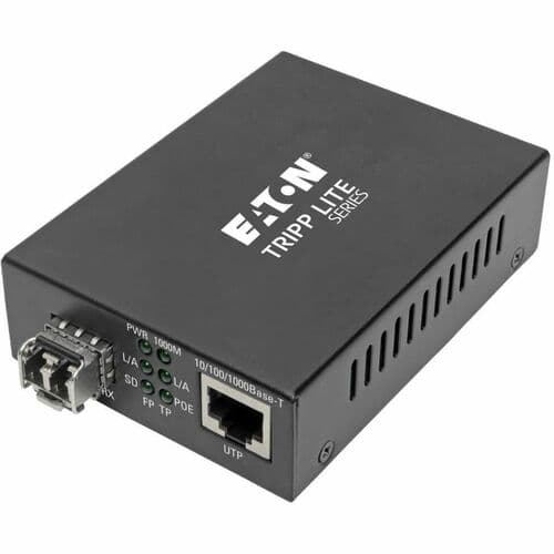 LC MMF FIBER GBE MEDIA CONVERTER POE+ 10/100/1000 550M
