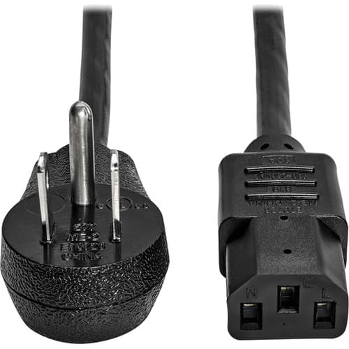 3FT RIGHT-ANGLE 5-15P TO C13 HEAVY-DUTY DESKTP COMPUTER PWR CORD