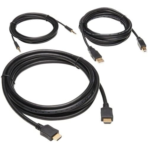 10FT HDMI BLACK KVM CABLE KIT 4K HDMI USB 2.0 3.5MM AUDIO M/M