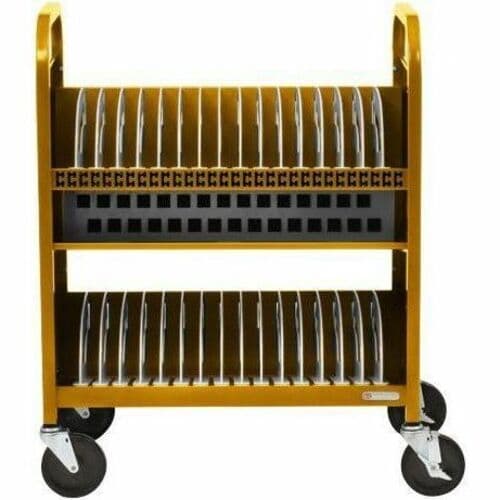CUBE TRANSPORT CART 30-UNIT AC POWER MUSTARD