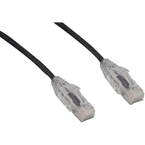 8FT CAT6 BLACK SLIM 28AWG CLEAR SNAGLESS MOLDED BOOT CABLE