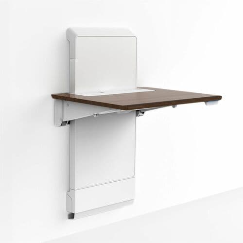 WORKFIT ELEVATE WALL DESK PWR ACCESS SNOW AND WALNUT