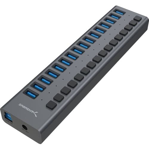 16-PORT USB 3.0 DATA HUB AND CHARGER W/ INDIVIDUAL SW 90 WATTS