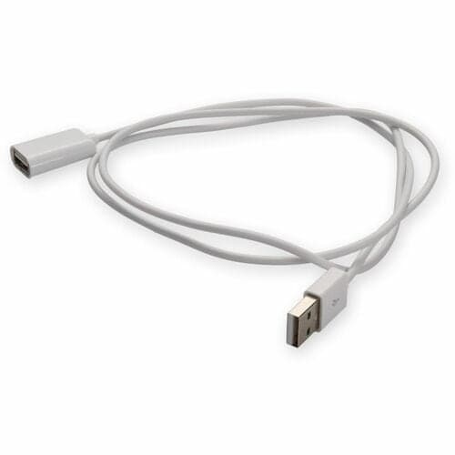 2M USB 2.0(A) TO USB 2.0 (B) MALE TO FEMALE WHITE CABLE