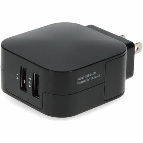 NEMA 1-15P TO 2XUSB 2.0 A M TO F ADPT CBL BLACK