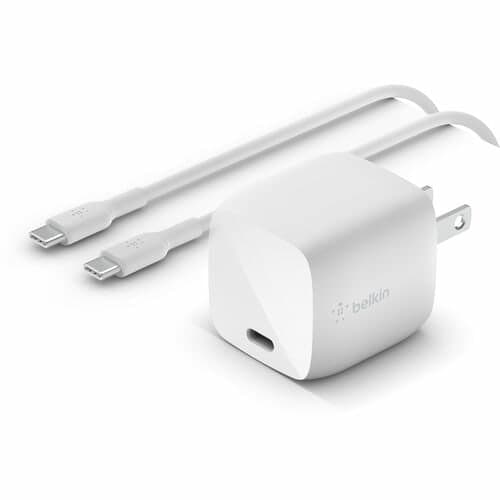 30W USB-C CHARGER GAN 1M PVC C-C CBL WHT