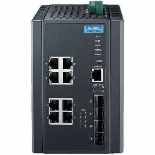 MNGD INDUSTRIAL SWTCH 8G +4SFP 2 MEGA POE++ 90W  6 POE. WIDE TEMP