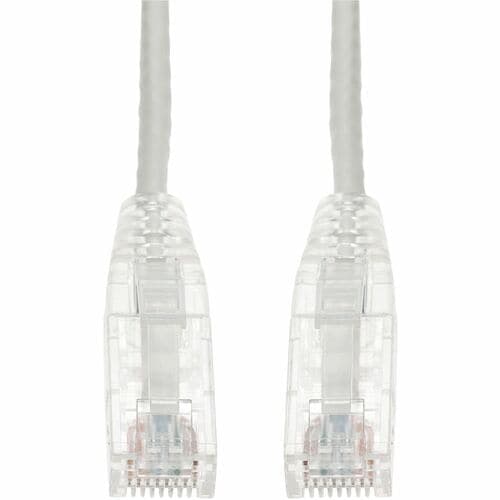 14FT WHITE CAT6 SLIM UTP PVC SNAGLESS CLEAR-CLAW PATCH CBL