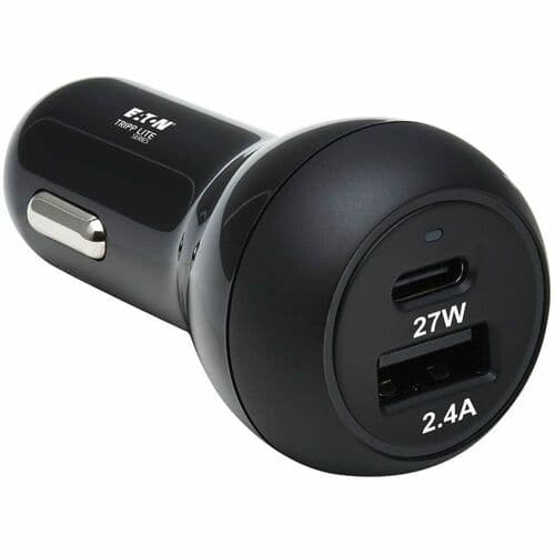 USB CAR CHARGER DUAL-PORT 39W CHARGING USB-C 27W USB-A 12W
