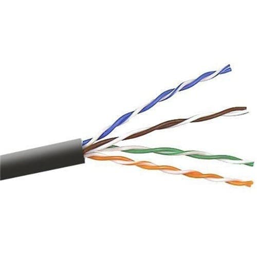1000FT BULK CAT5E BLACK STRANDED CABLE 4PR 24AWG