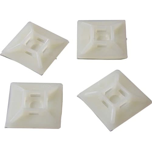 100PK SELF-ADHESIVE NYLON CABLE TIE MOUNTS - MOUNTING ANCHORS