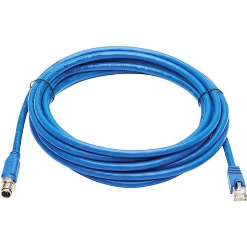 10M CAT6A BLUE M/M 10G SHIELDED M12 X-CODE CMR-LP ETHERN CABLE