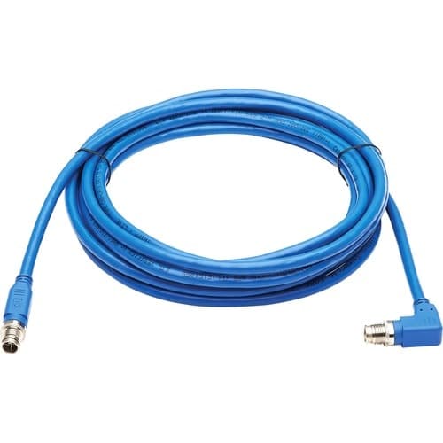10M ETHERN CABLE SHIELDED M12 X-CODE BLUE RIGHT-ANGLE M/M 10M