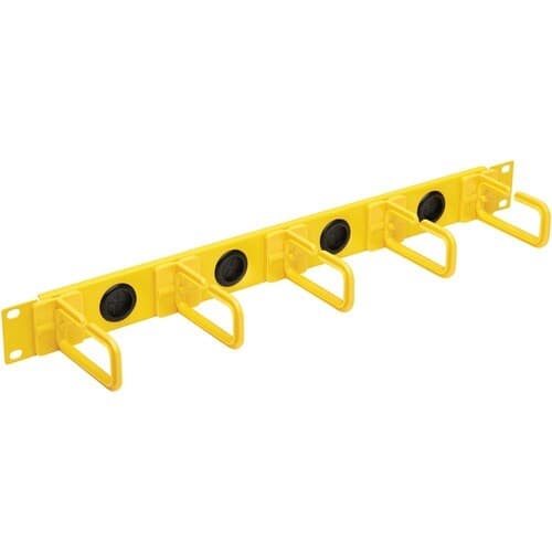 HORIZONTAL CABLE MANAGER FLEXIBLE RINGS YELLOW 1U RACKMOUNT