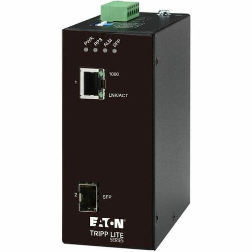 HARDENED COPPER TO FIBER MEDIA CONVERTER RJ45/SFP DC POWER