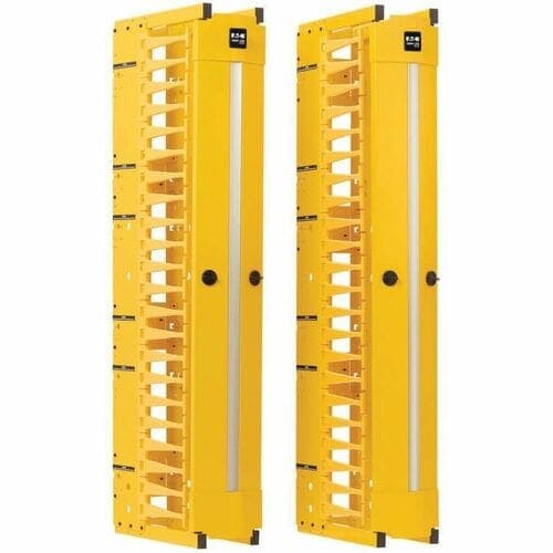 VERTICAL CABLE MANAGER DEEP FINGER DUCT  SINGLE SIDED 6IN YELLO