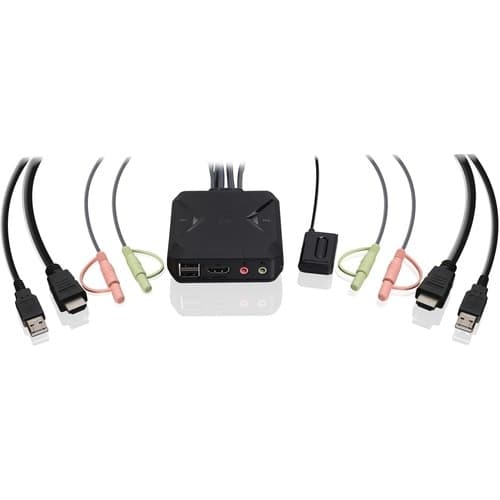 2PORT 4K KVM SWITCH WITH HDMI USB  AUDIO CONNECTIONS