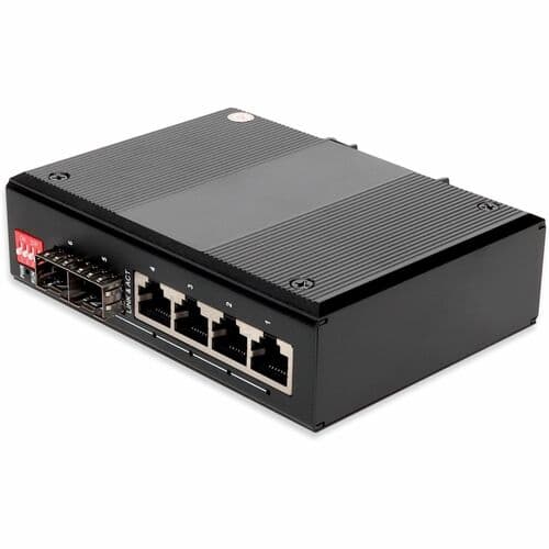 1GBS 4 RJ-45 TO 2 SFP PORT INDUSTRIAL MEDIA CONVERTER