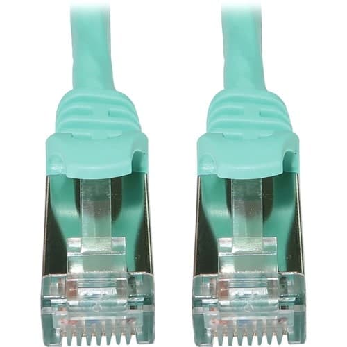 10FT CAT6A AQUA M/M SNAGLESS SHIELDED SLIM 10G POE ENET CABLE