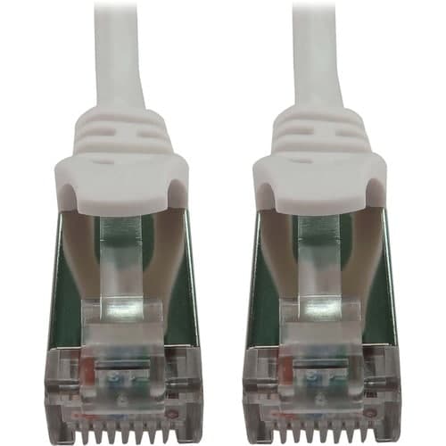 10FT CAT6A WHITE SNAGLESS M/M SHIELDED SLIM 10G POE ENET CABLE