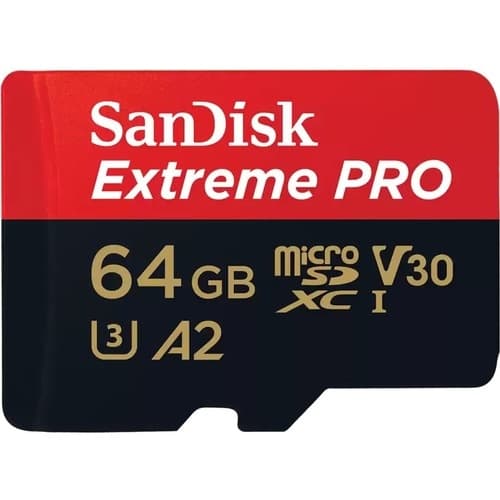 EXTREME PRO MICROSDXC 64GB+SD ADAPTER 200MB/S 90MB/S A2 C10 V30 U
