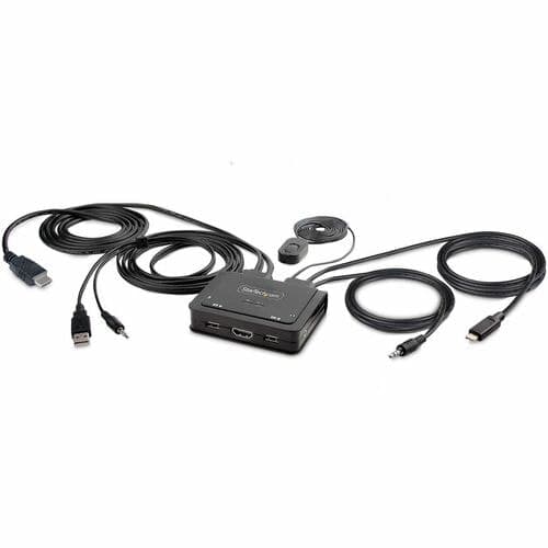 2-PORT COMPACT 4K KVM SWITCH - USB-A/USB-C CABLE KVM SWITCH