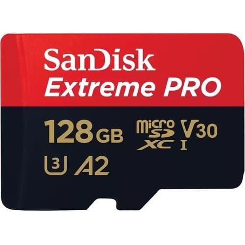 EXTREME PRO MICROSDXC 128GB+SD ADAPTER 200MB/S 90MB/S A2 C10 V30 U