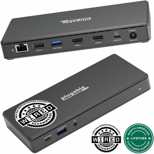 PLUGABLE USBC DUAL HDMI PD DOCK USB-C DUAL HDMI DOCKING STATION 65W