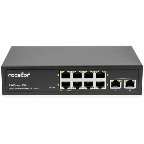SOLIDCONNECT SC10 8-PORT POE UNMANAGED ETHERNET SWITCH - TAA