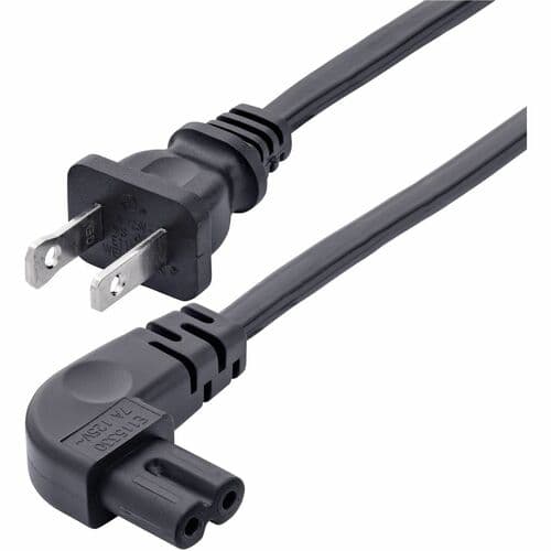 3FT LAPTOP POWER CORD NEMA 1-15P TO RIGHT ANGLE C7