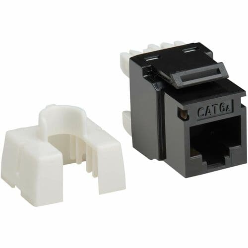 CAT6 KEYSTONE JACK 4PPOE COMP 110/KRONE 568A/B RJ45 BLACK 25-PACK