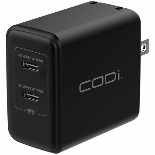 45W WALL CHARGER W/ 2X USB-C CHARGING PORTS