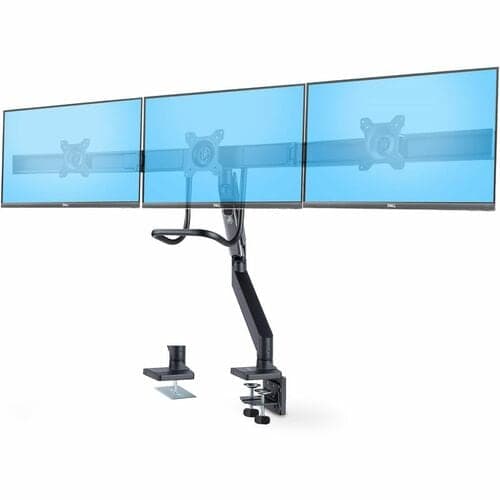 TRIPLE MONITOR DESK MOUNT CROSSBAR DESIGN UP TO 27IN SCREENS
