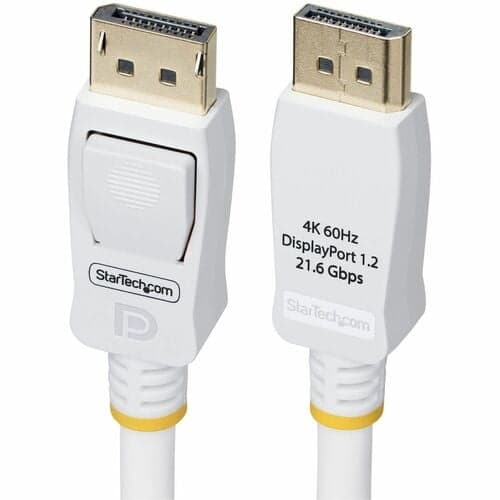 DISPLAYPORT 1.2 CABLE 4K 60HZ 6FT WHITE VESA CERTIFIED DP 1.2