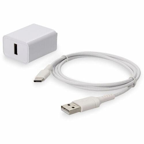 WALL CHARGER 1X USB-A 5V 1.8A 3FT USB-A TO USB-C 2.0 CBL M/M WHT