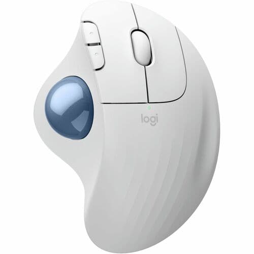 ERGO M575S WIRELESS MOUSE TRACKBALL (OFF-WHITE+BLUE BALL)