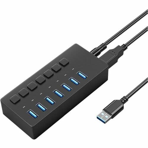 7 IN 1 USB A 3.0 5GBPS USB HUB CABLE AND DC POWER SUPPLY INCLUDED