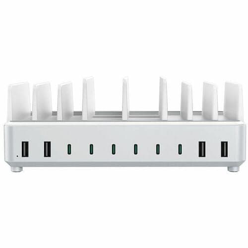 120W 10 PORT CHARGING STATION USB C USB A MULTIPORT CHARGING
