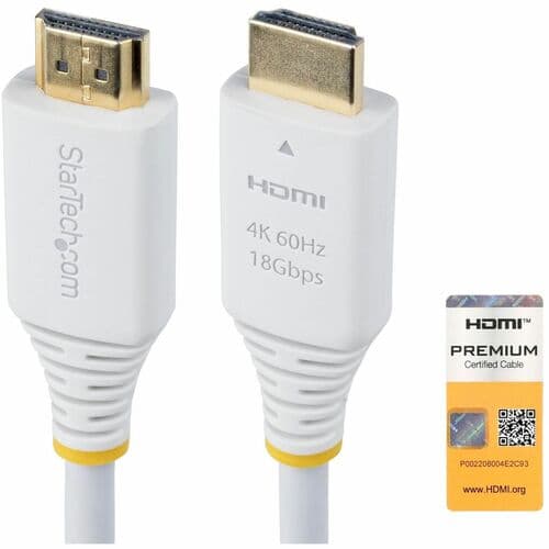 PREMIUM CERTIFIED HDMI CABLE 10FT WHITE HDMI CORD/4K 60HZ/HDR10