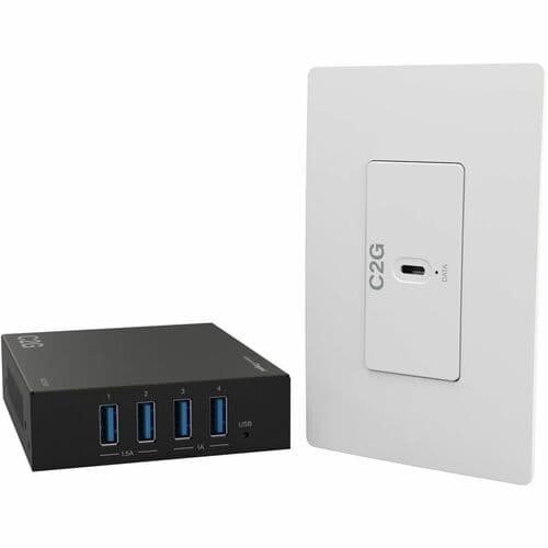 SUPERBOOSTER 1-PORT USB OVER CAT6A WALL PLATE TO 4-PORT USB